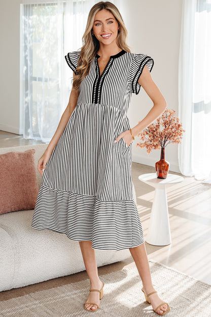 Main Street Striped Midi Dress