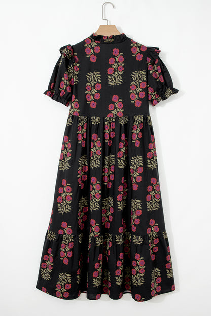 Midnight Garden Stroll Maxi Dress