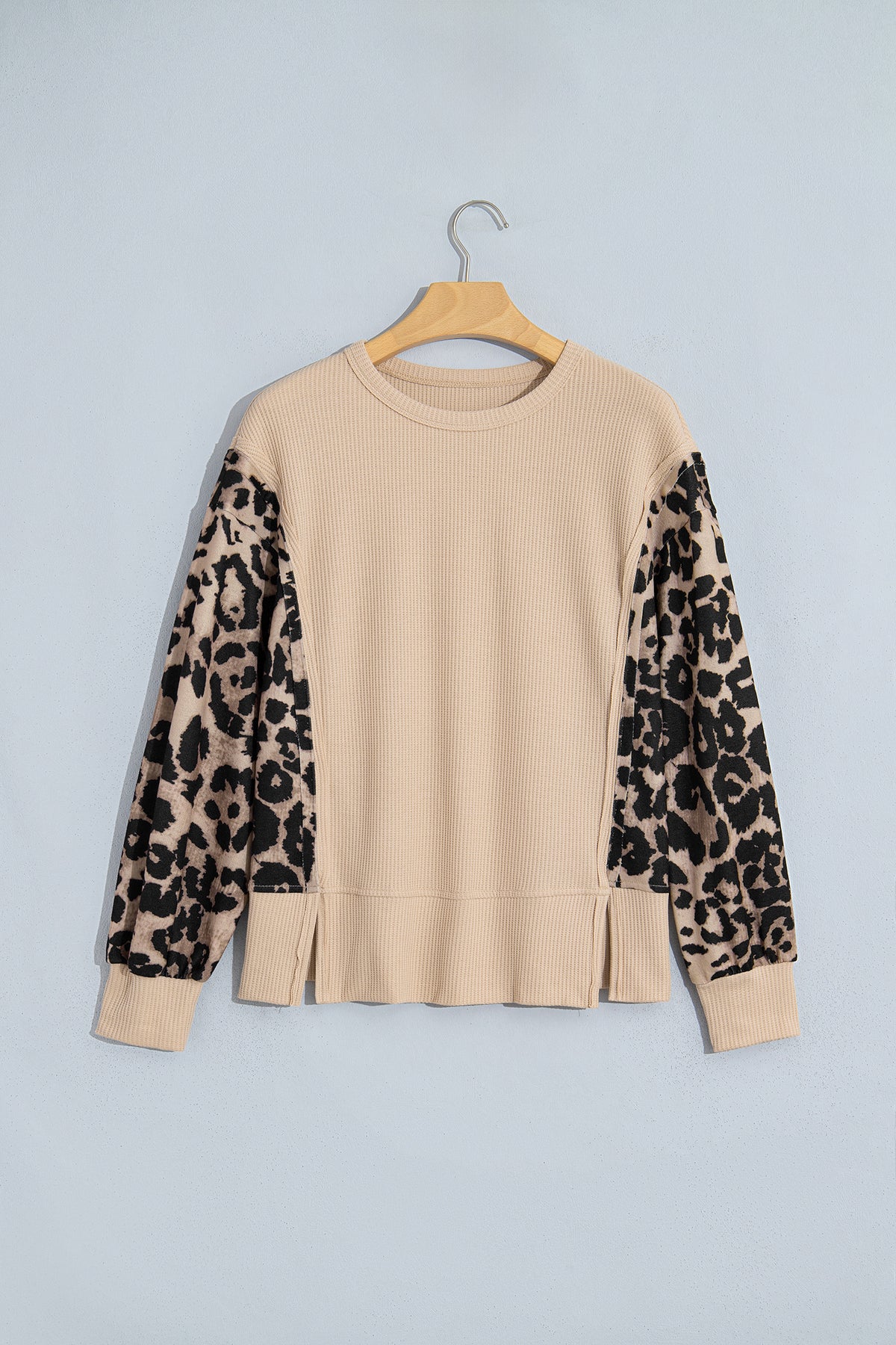 Leopard Latte Waffle Knit Top