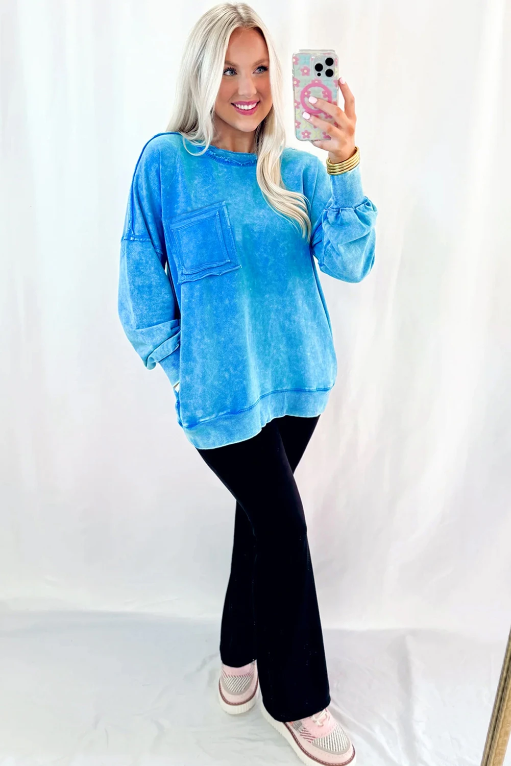Blue Skies & Bonfires Mineral Wash Pullover