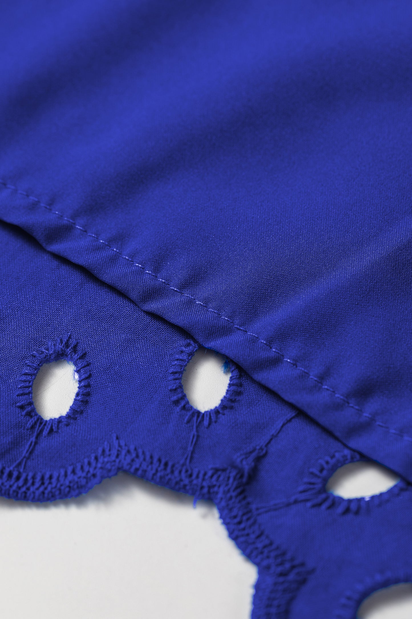 Eyelet Elegance Collared Mini Dress