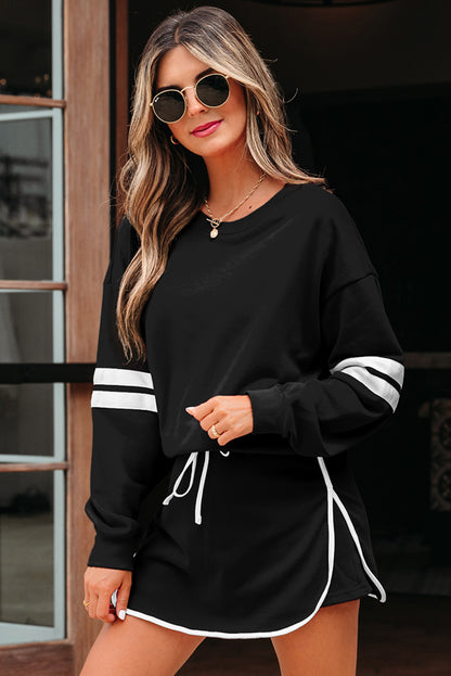 Playmaker Varsity Stripe Pullover & Mini Skort Set