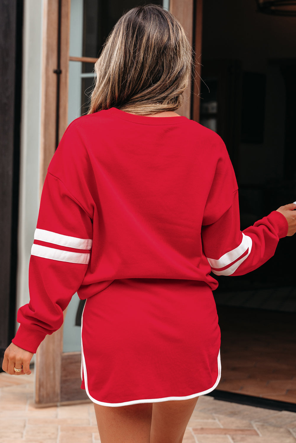 Playmaker Varsity Stripe Pullover & Mini Skort Set