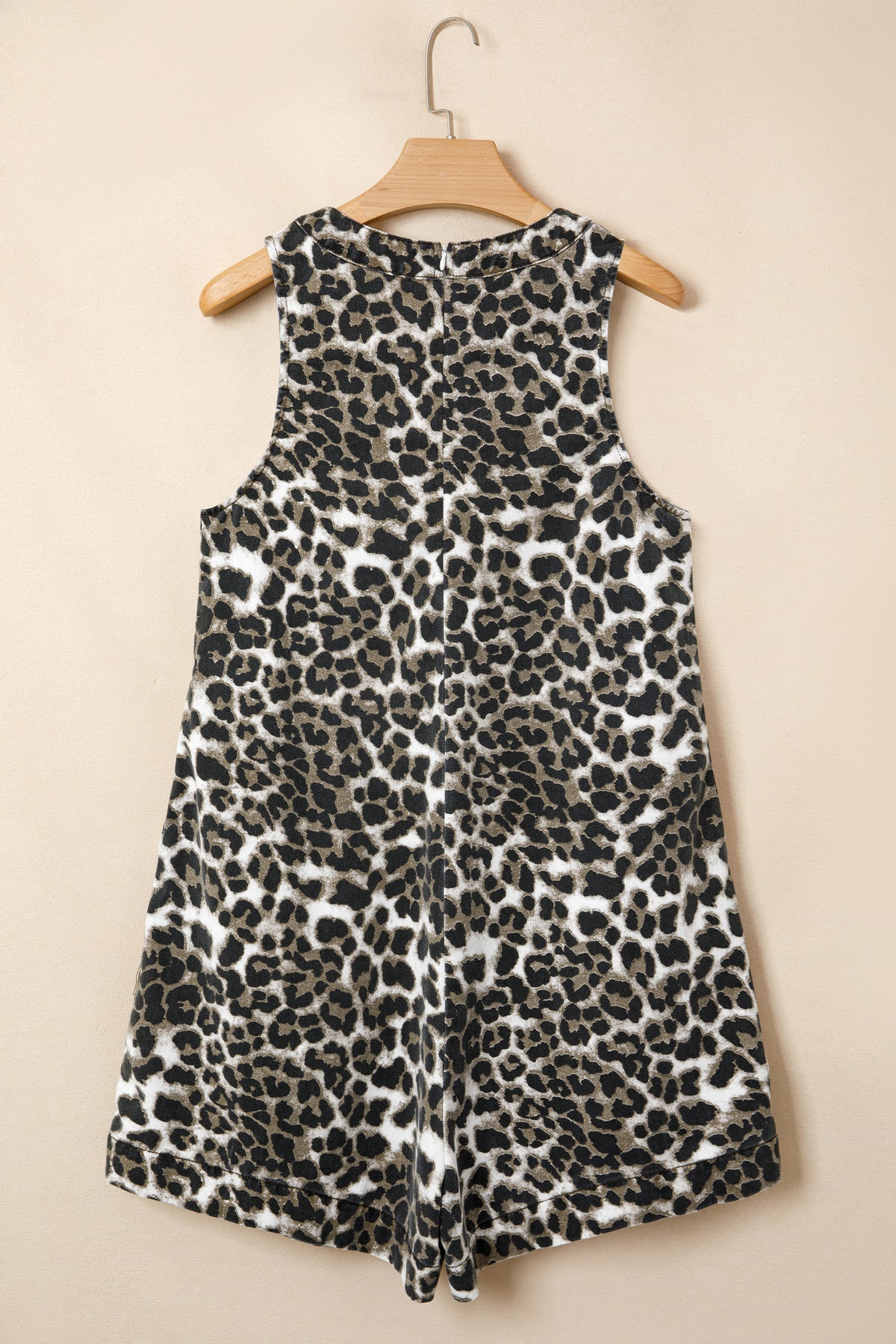 Leopard Love Denim Romper