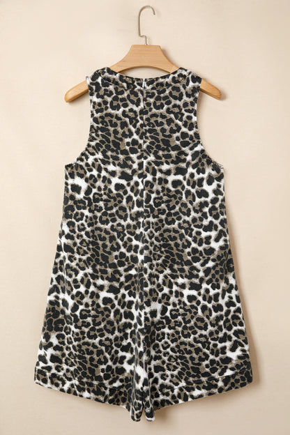 Leopard Love Denim Romper