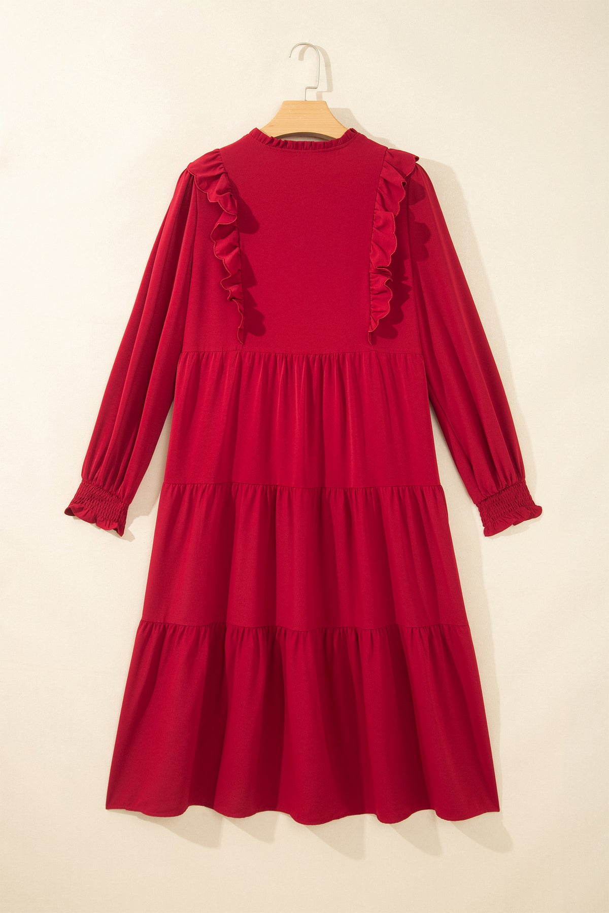Crimson Charm Midi Dress