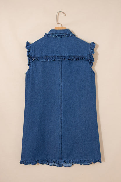 Ruffle & Run Denim Shift Dress