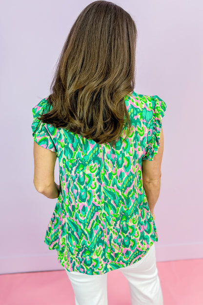 Electric Garden Ruffle Top