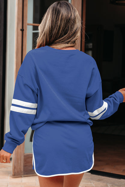 Playmaker Varsity Stripe Pullover & Mini Skort Set