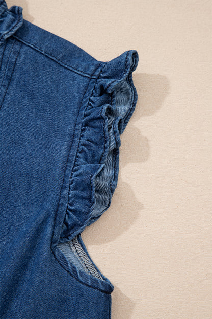 Ruffle & Run Denim Shift Dress