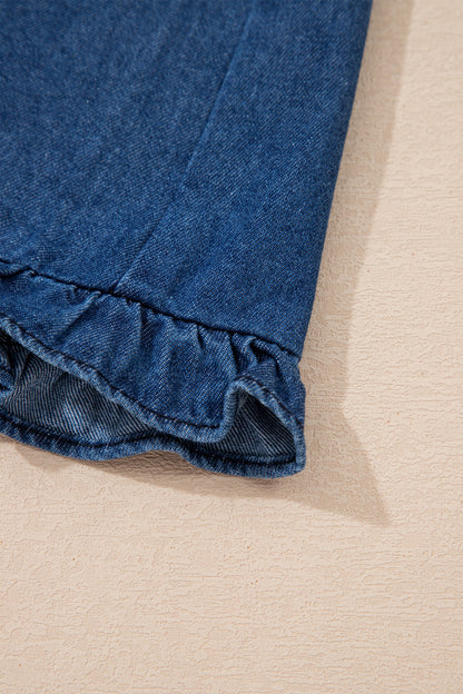 Ruffle & Run Denim Shift Dress