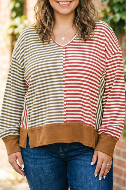 Mixed Signals Plus Size Striped Top