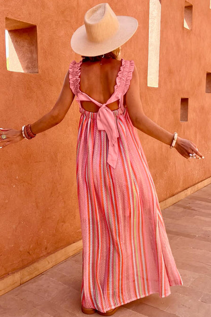 Coral Coast Striped Maxi Dress