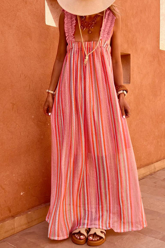 Coral Coast Striped Maxi Dress