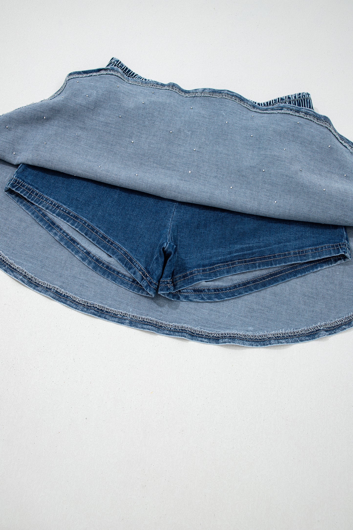 Polished With Pearls Denim Mini Skort