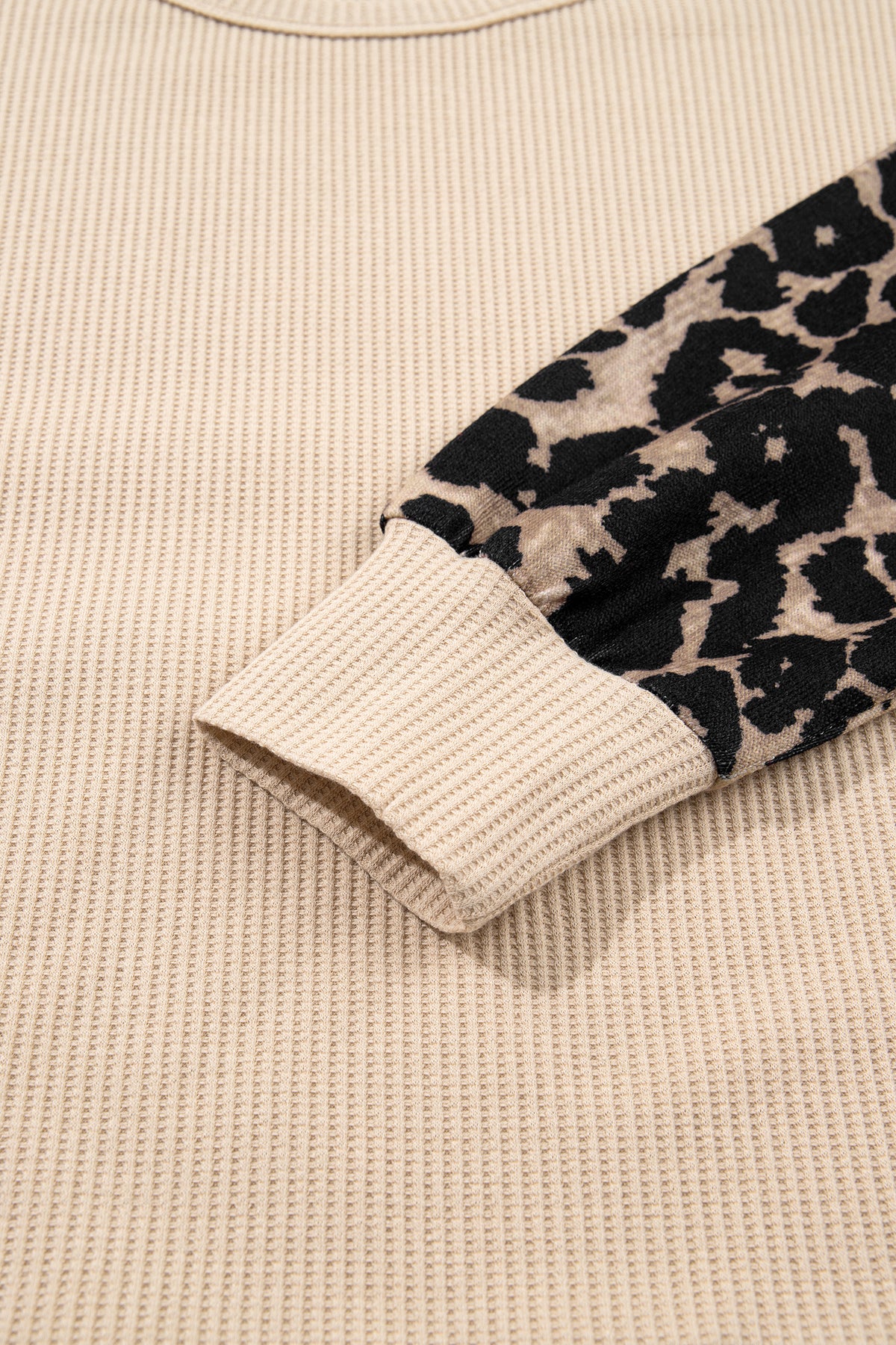 Leopard Latte Waffle Knit Top