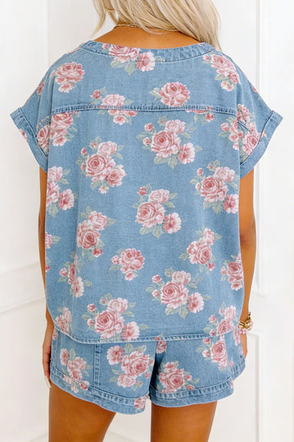 Rosie Posie Denim Two Piece Set