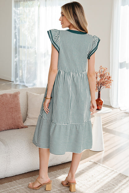 Main Street Striped Midi Dress