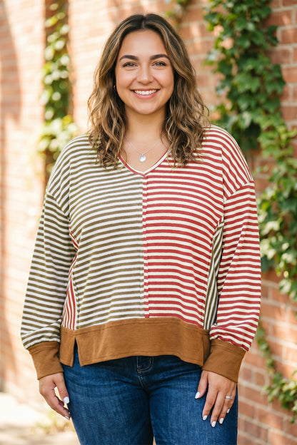 Mixed Signals Plus Size Striped Top