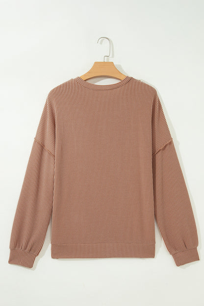 Mocha Mood Leopard Colorblock Top