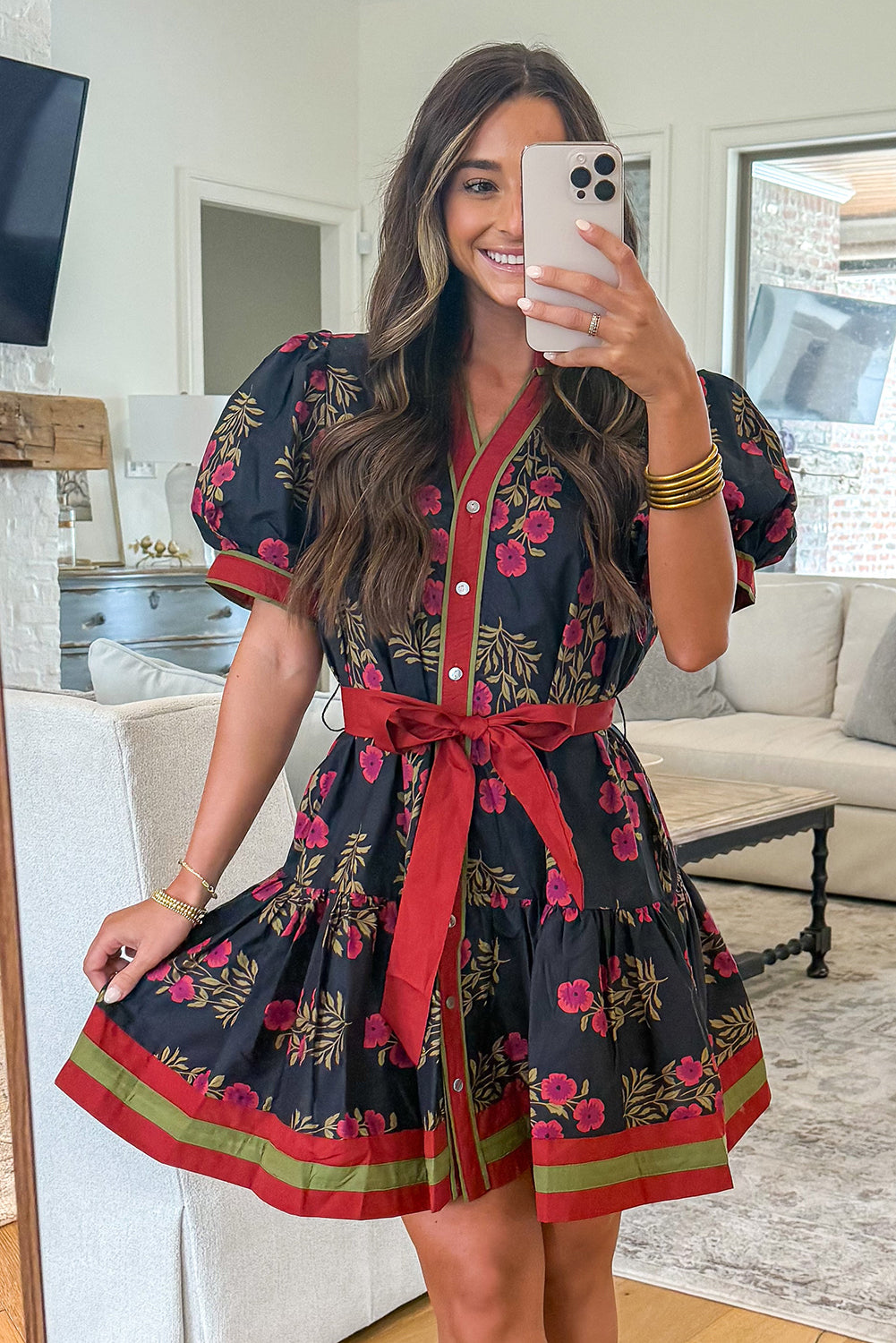 Midnight Garden Stroll Mini Dress