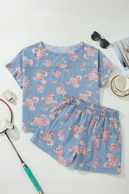 Rosie Posie Denim Two Piece Set