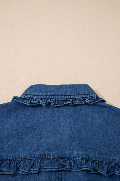 Ruffle & Run Denim Shift Dress