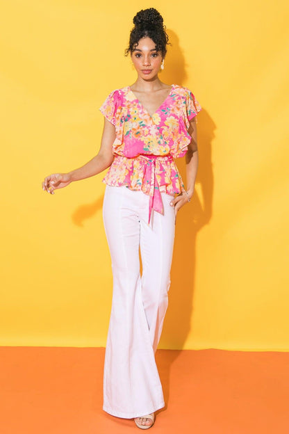 Flying Tomato Faded View Woven Top