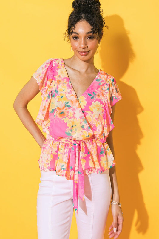Flying Tomato Faded View Woven Top