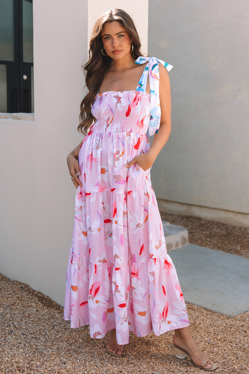 Pretty In Petals Smocked Maxi Dress